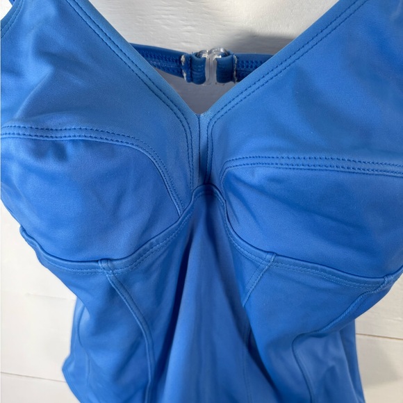D’Vanells Blue One-Piece Swimsuit L Women’s Vintage Retro Cut - Picture 3 of 5